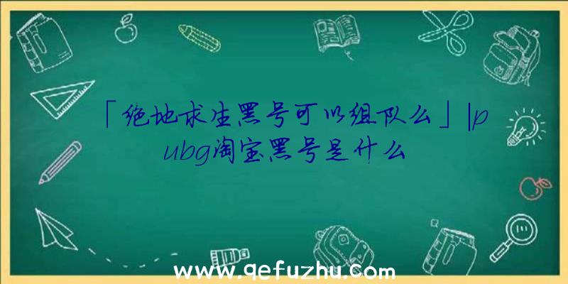 「绝地求生黑号可以组队么」|pubg淘宝黑号是什么